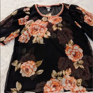 Shear floral blouse